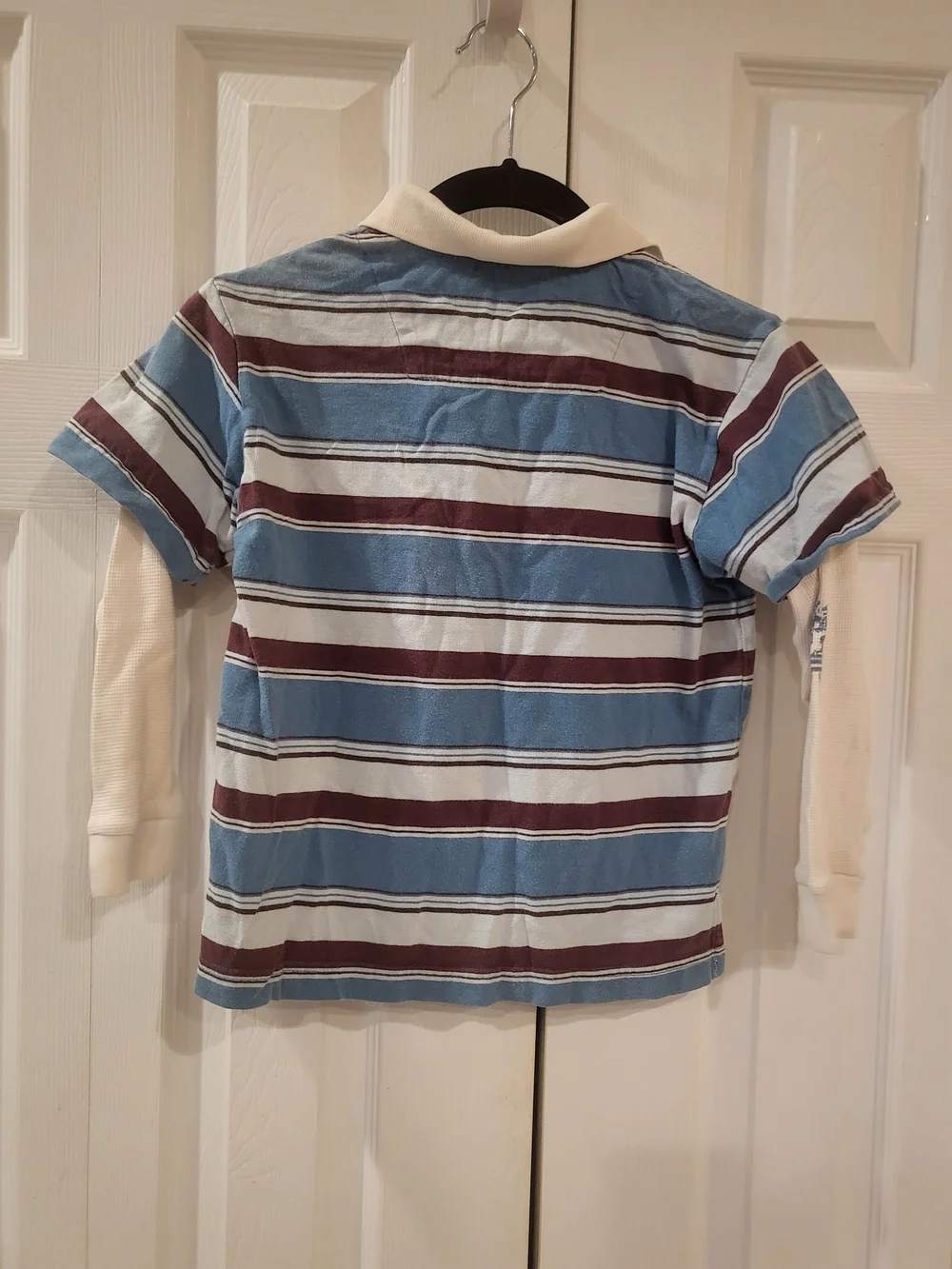 Old Navy Boys Size S 6/7 Striped Layered Rugby Polo Shirt